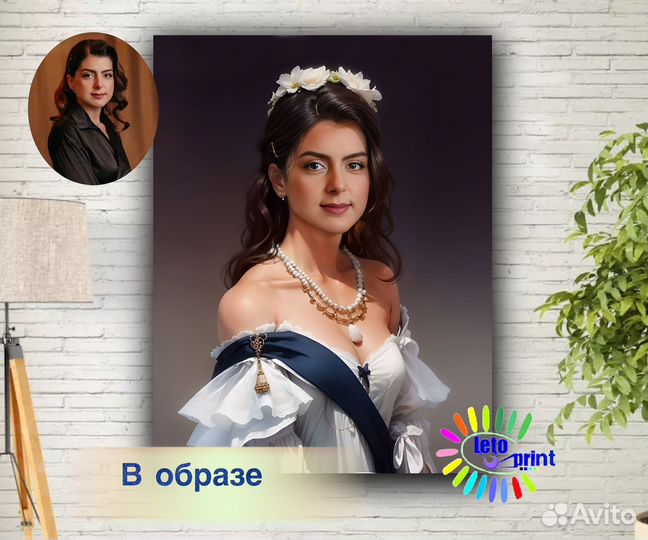 Портрет по фото на холсте