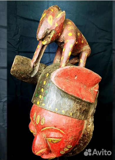 Огромная Племенная маска-шлем йоруба Нигерия