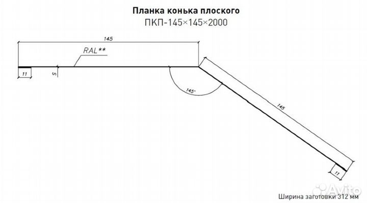 Конек плоский 145х145 Стинержи Полиэстер Эконом