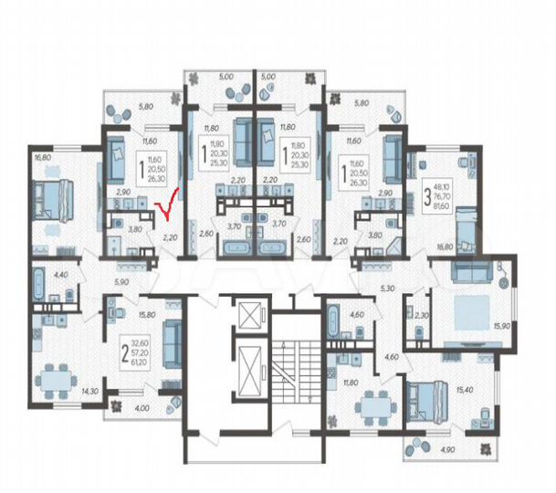1-к. квартира, 27 м², 7/10 эт.