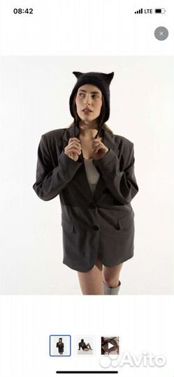 Чепчик шапка с ушками женский головной убор