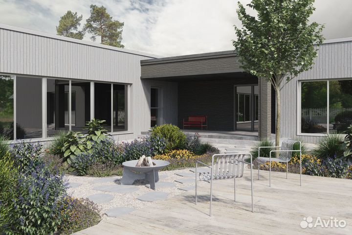 3D визуализация домов коттеджей зданий