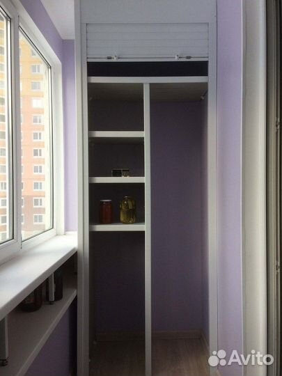 Шкаф с рольставнями на балкон на заказ с гарантией