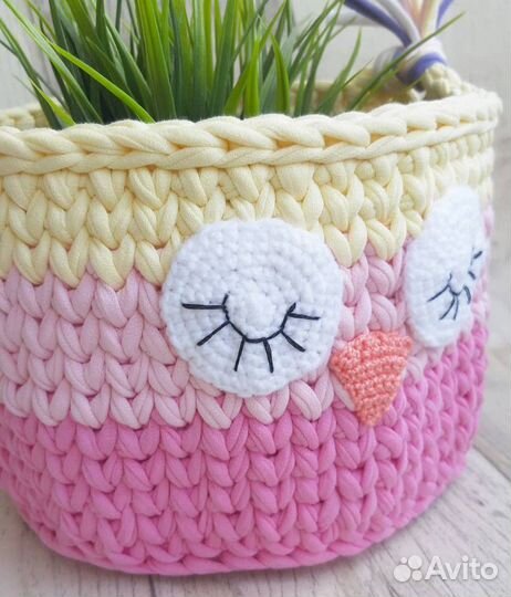 Корзинка вязаная Сова