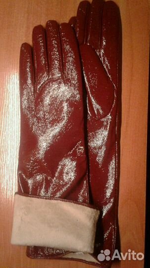 Перчатки лак, демисезон