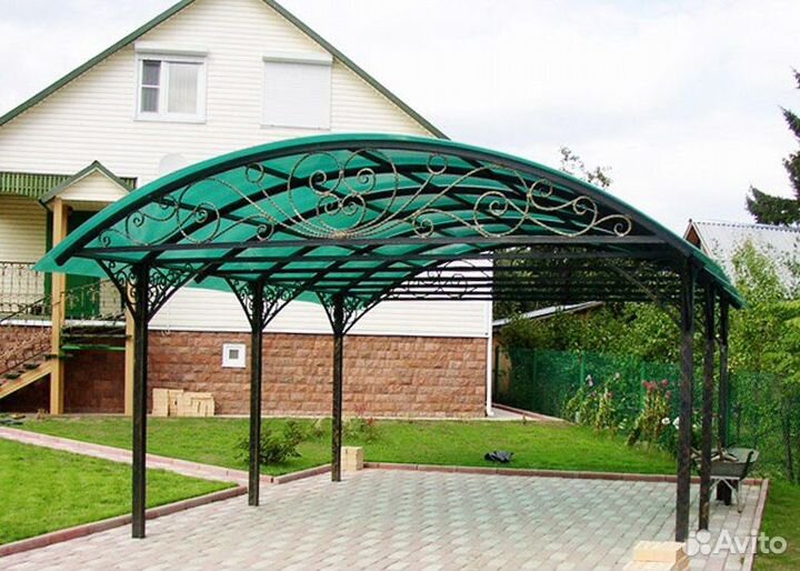 Автонавесы кованые, козырьки, входные группы