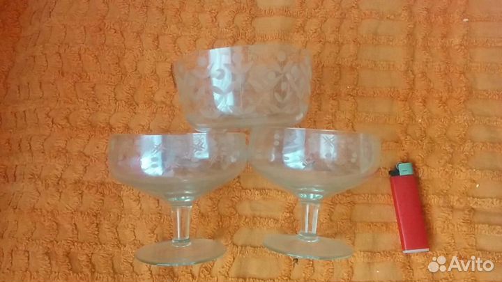 Раритет из СССР - Вазочки/креманки прозрачные набо