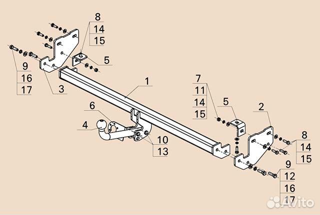 Фаркоп Kia Soul II 2014-2019 от AvtoS