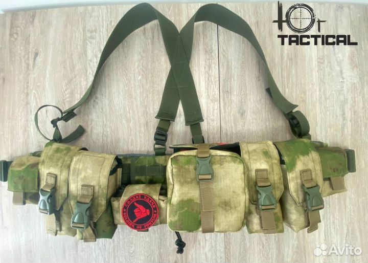 Тактический разгрузочный пояс мох с лямками