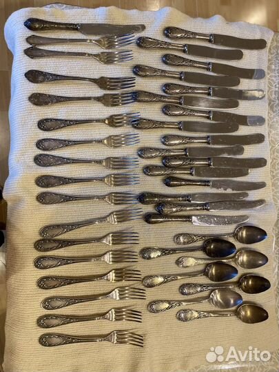 Ложки, вилки, ножи Кольчугино мельхиор старые