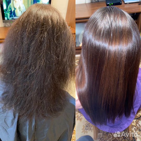 Кератиновое выпрямление волос