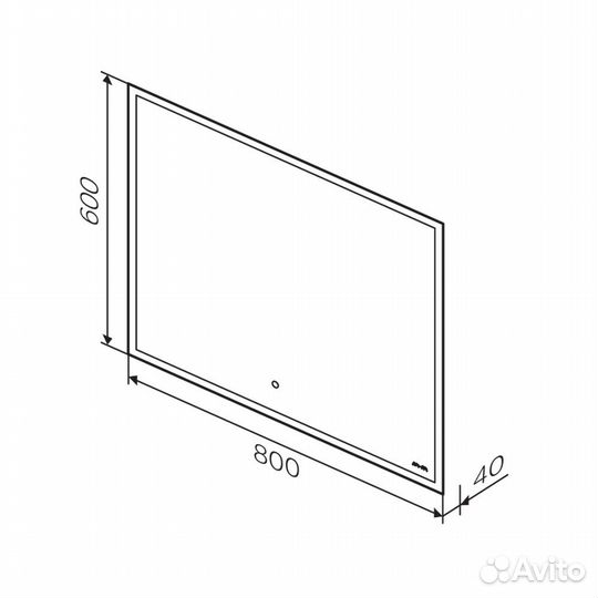 Зеркало с подсветкой в ванную прямоугольное 80 AM