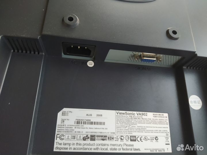 Монитор Viewsonic для компьютера 19 дюймов