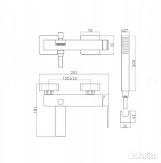 Смеситель для ванны Webert Pegaso PE850101