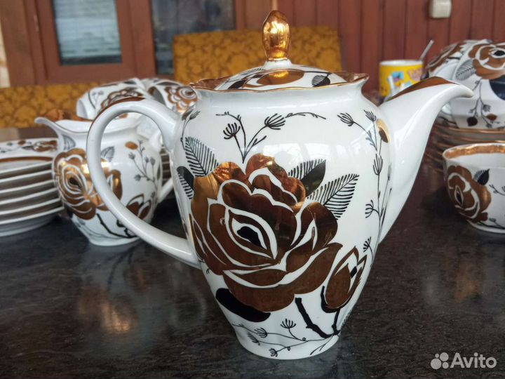Сервиз кофейный Золотая роза