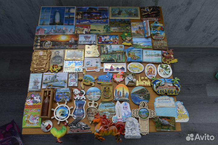 Магнитики на холодильник города и страны 65 штук