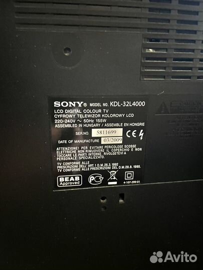 Телевизор sony bravia kdl-32L4000