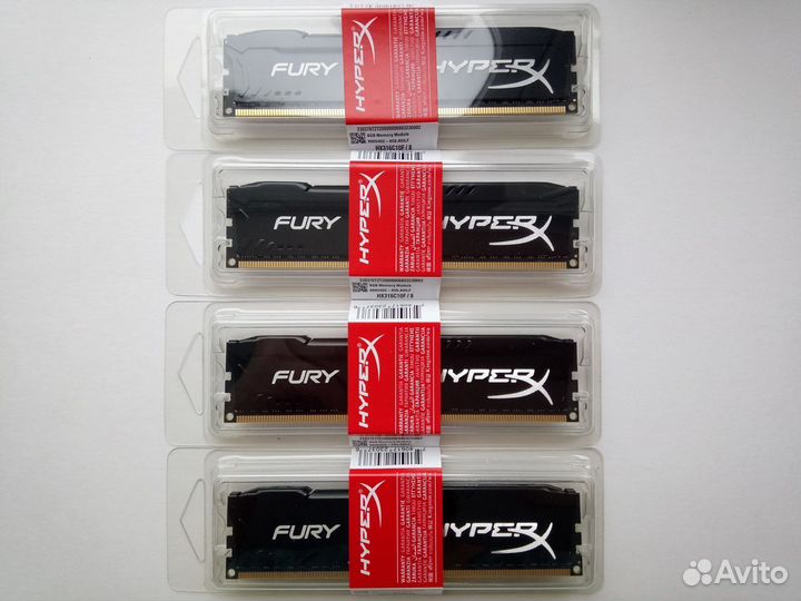 DDR3 8GB 1600MHz HyperX Fury CL10-10-10 новая