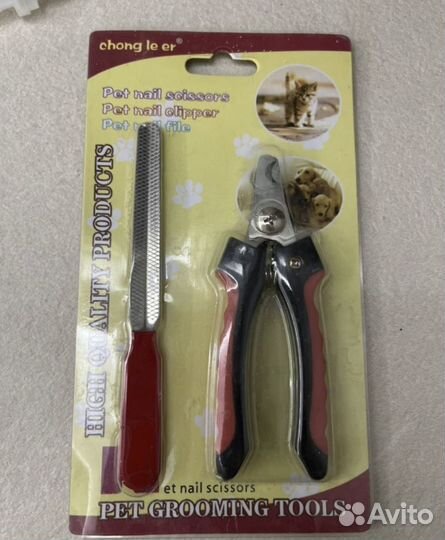 Когтерезка, миска, витамины для суставов, щетка