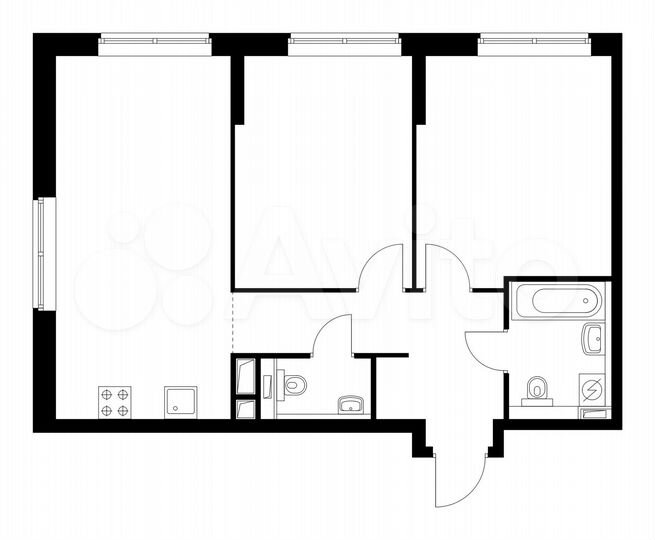 2-к. квартира, 63,8 м², 2/14 эт.