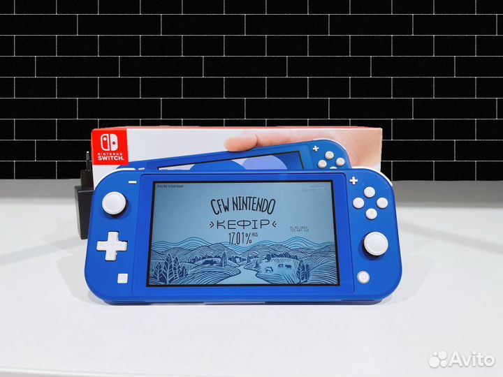 Прошитая Nintendo Switch Lite 64gb Синяя