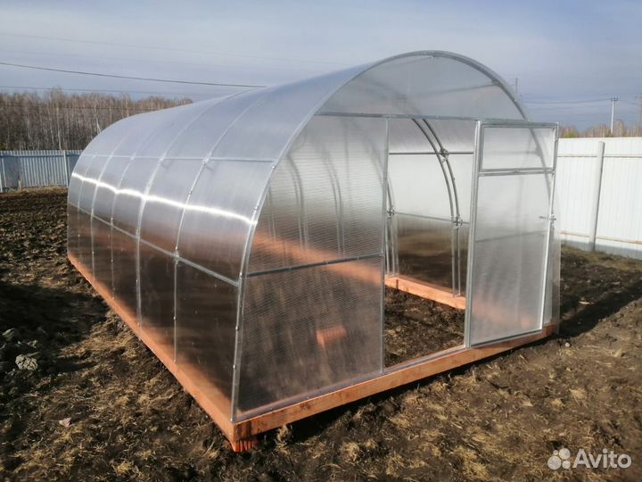 Теплица Люкс усил. двойная дуга 3*6м (каркас+спк)