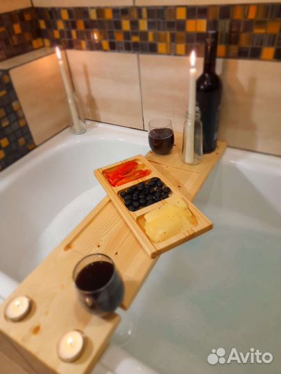 Столик - полка в ванну для двоих