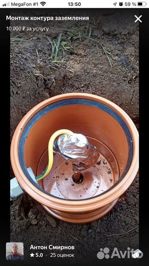 Монтаж кунтура заземления