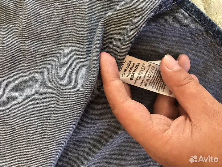 Рубашка джинсовая удлиненная для девочки