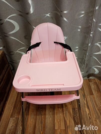 Стульчик для кормления розовый детский разборный
