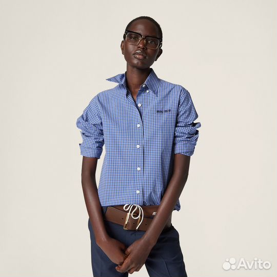 Рубашка в клетку miu miu premium