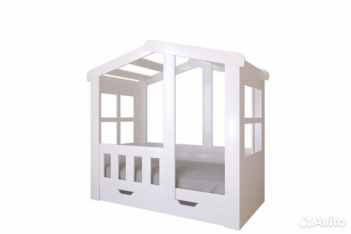 Кровать домик с ящиком, одноярусная 