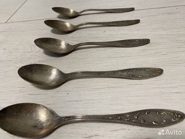 Мельхиоровые чайные ложки СССР 6 шт