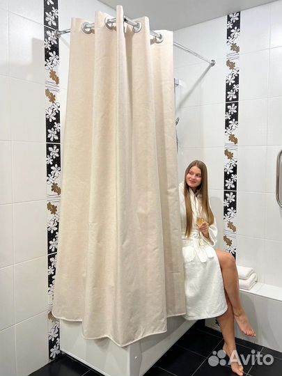 Шторка для ванной тканевая