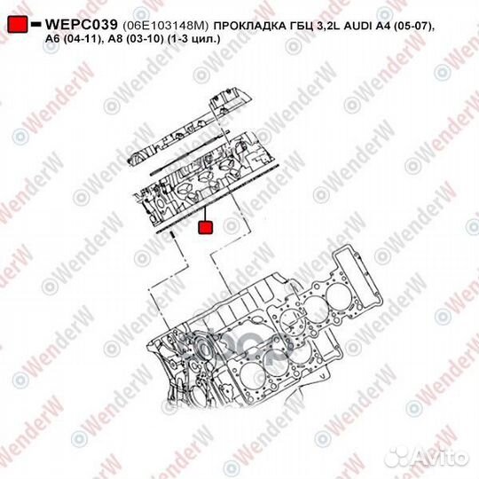 Прокладка гбц wepc039 WenderW