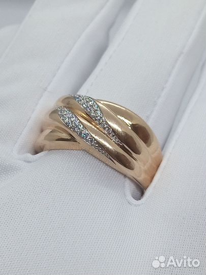 Золотое кольцо с фианитом 21р