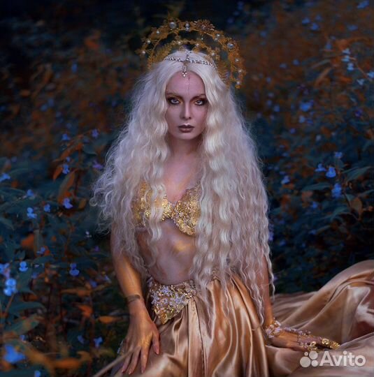 Парик 110 см, блонд, front lace