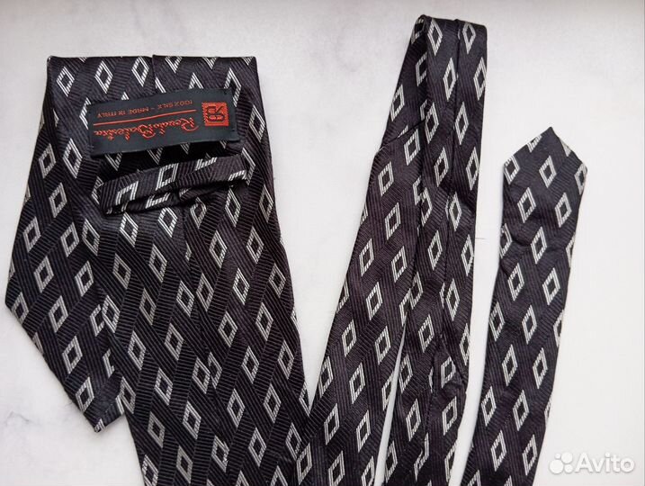 Галстук мужской чёрный шёлк Renato Balestra