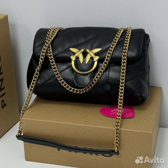 Сумка женская натуральная кожа, пинко, чипованная