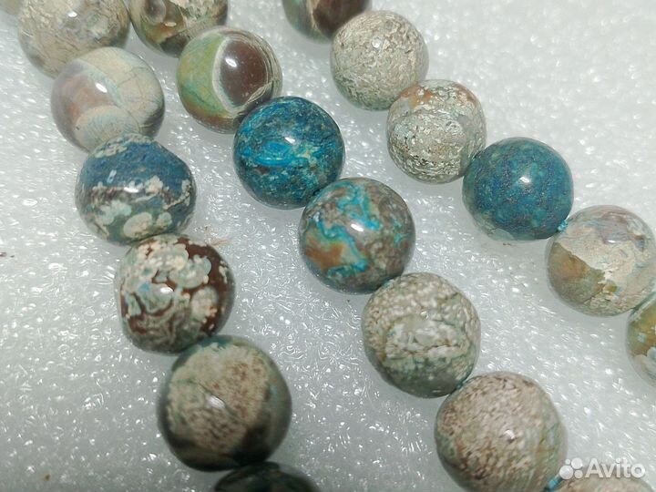 Бусы хризоколла,7 мм