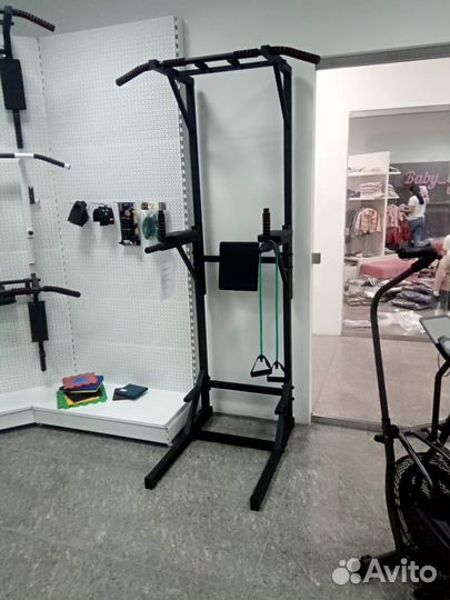 Напольный турник + брусья + пресс (черный), стойка