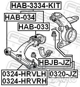 0324-hrvlh рычаг передний нижний левый Honda H