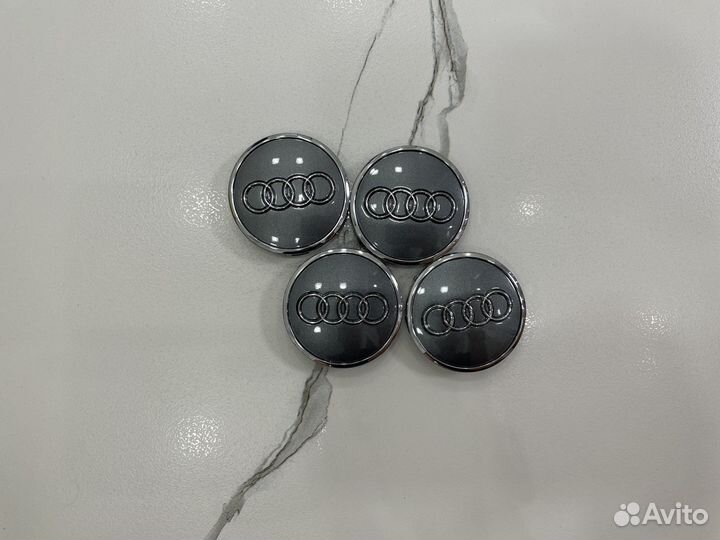 Колпачки в диски Audi 61 мм графит серые колесные