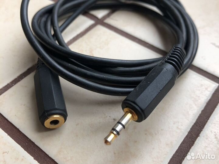 Аудиошнур minijack-миниджек, папа-мама, 2 метра