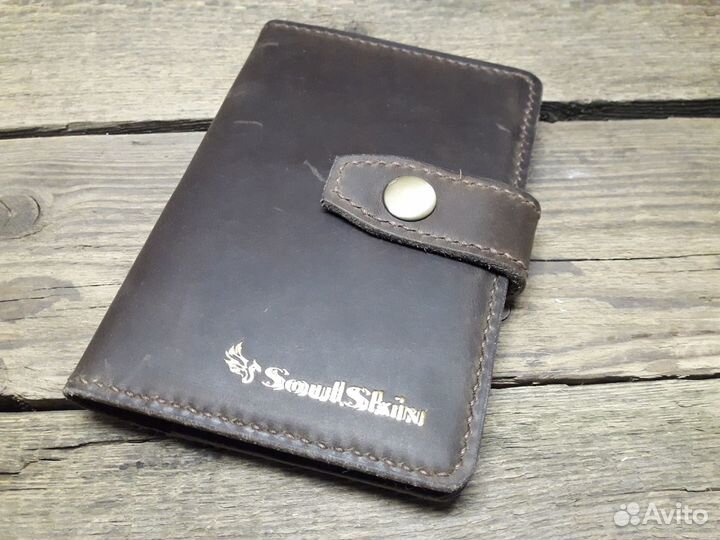 Бумажник кожаный для автодокументов. Подарок