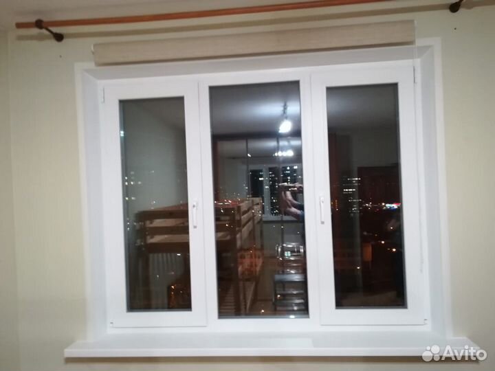 Окно пластиковое 3-х створчатое