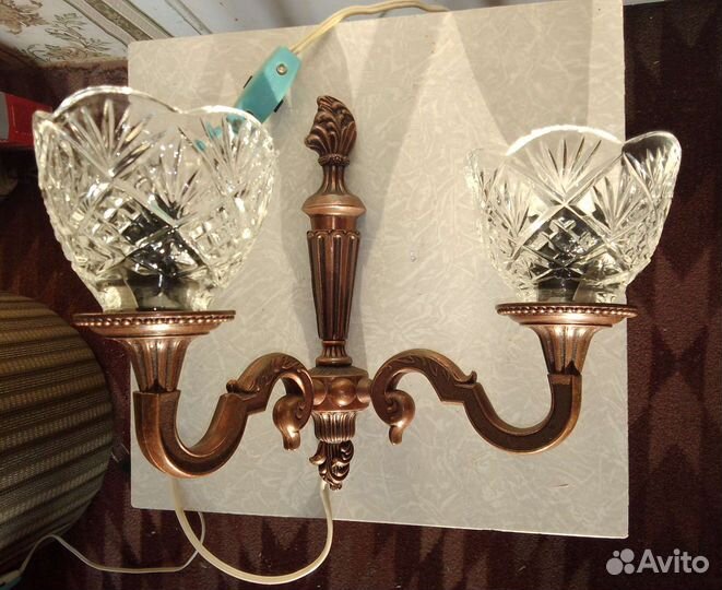 Люстра трехрожковая СССР, 2 вида бра СССР