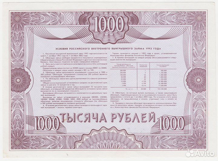 Облигации 1992 года