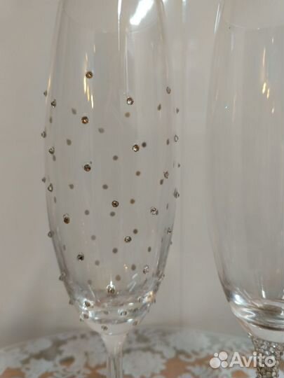 Свадебные бокалы с кристаллами Swarovski