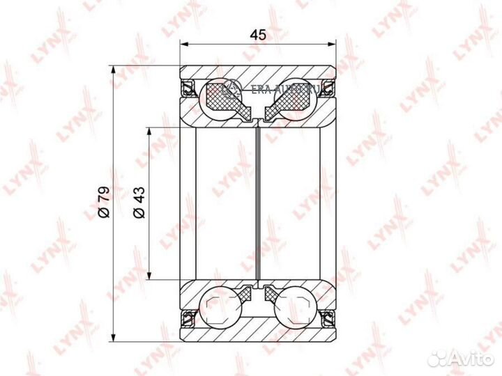 Lynxauto WB-1272 Подшипник ступицы задн. 45x43x79